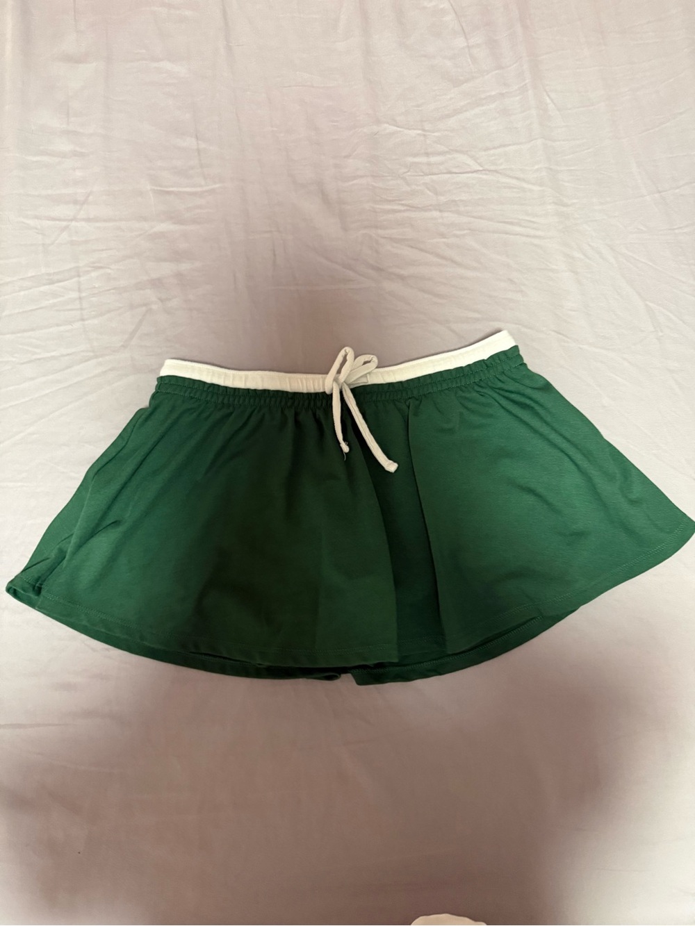 American Eagle Outfitters Green Circle Skater Skirt with White Waistband